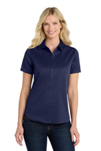 Load image into Gallery viewer, Eastek Embroidered Women's Apparel - Port Authority® SuperPro™ Twill Short Sleeve Shirt