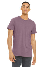 Load image into Gallery viewer, Bella+Canvas 3001CVC unisex heather CVC tee in Heather Orchid - model front