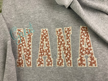 Load image into Gallery viewer, Mama sweatshirt from Baby clothes - Onsies /Mommy / Daddy/ Grandma - Fabric Keepsake Sweatshirts - Applique from baby clothes Nana, Mimi