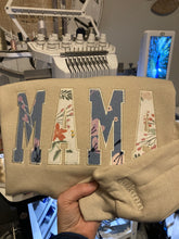 Load image into Gallery viewer, Mama sweatshirt from Baby clothes - Onsies /Mommy / Daddy/ Grandma - Fabric Keepsake Sweatshirts - Applique from baby clothes Nana, Mimi