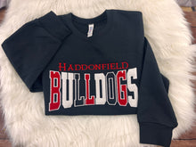 Load image into Gallery viewer, Haddonfield Bulldogs Block Letter Applique Crewneck | Embroidered Spirit Wear Fundraiser