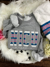 Load image into Gallery viewer, NICU Nurse sweatshirt from Baby Hospital Blanket - Labor and Delivery RN NICU - Fabric Keepsake Sweatshirts - Applique