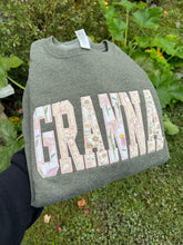Load image into Gallery viewer, Mama sweatshirt from Baby clothes - Onsies /Mommy / Daddy/ Grandma - Fabric Keepsake Sweatshirts - Applique from baby clothes Nana, Mimi