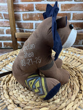 Load image into Gallery viewer, Memory Lion Keepsake Crafted From Clothing To Honor Loved Ones Or Celebrate Newborn Life With Optional Personalized Embroidery Upgrade