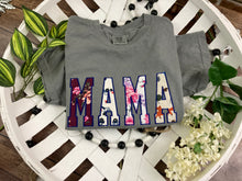 Load image into Gallery viewer, Mama sweatshirt from Baby clothes - Onsies /Mommy / Daddy/ Grandma - Fabric Keepsake Sweatshirts - Applique from baby clothes Nana, Mimi