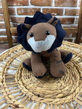 Load image into Gallery viewer, Memory Lion Keepsake Crafted From Clothing To Honor Loved Ones Or Celebrate Newborn Life With Optional Personalized Embroidery Upgrade