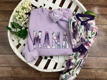 Load image into Gallery viewer, Mama sweatshirt from Baby clothes - Onsies /Mommy / Daddy/ Grandma - Fabric Keepsake Sweatshirts - Applique from baby clothes Nana, Mimi