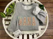 Load image into Gallery viewer, Mama sweatshirt from Baby clothes - Onsies /Mommy / Daddy/ Grandma - Fabric Keepsake Sweatshirts - Applique from baby clothes Nana, Mimi