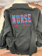 Load image into Gallery viewer, Nurse Quarter Zip sweatshirt or Full Zip hoodie from baby hospital swaddle Blanket- RN labor delivery Licensed Practical, CNA, - Jacket