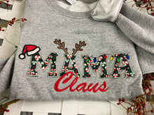 Load image into Gallery viewer, Mama Claus Merry Christmas Embroidery Appliqué Holiday Shirt- Comfort Colors