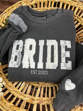 Load image into Gallery viewer, **Custom Memory Keepsake BRIDE Shirt – Wedding Dress Appliqué – Personalized Sweatshirt or T-Shirt – Anniversary Gift – Memorial Clothing Remembrance**