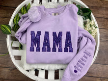 Load image into Gallery viewer, Mama sweatshirt from Baby clothes - Onsies /Mommy / Daddy/ Grandma - Fabric Keepsake Sweatshirts - Applique from baby clothes Nana, Mimi