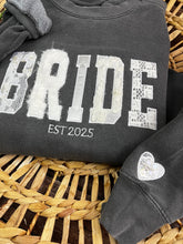 Load image into Gallery viewer, **Custom Memory Keepsake BRIDE Shirt – Wedding Dress Appliqué – Personalized Sweatshirt or T-Shirt – Anniversary Gift – Memorial Clothing Remembrance**