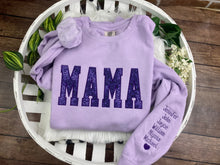 Load image into Gallery viewer, Mama sweatshirt from Baby clothes - Onsies /Mommy / Daddy/ Grandma - Fabric Keepsake Sweatshirts - Applique from baby clothes Nana, Mimi