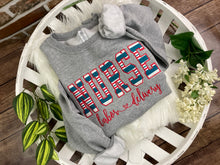 Load image into Gallery viewer, Nurse sweatshirt from baby hospital swaddle Blanket-  RN labor delivery  Licensed Practical, CNA,  - Fabric Keepsake Sweatshirts - Applique