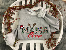 Load image into Gallery viewer, Mama Claus Merry Christmas Embroidery Appliqué Holiday Shirt- Comfort Colors