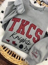 Load image into Gallery viewer, The King’s Christian School TKCS Knights Sweatshirt – Custom Embroidered School Spirit Crewneck