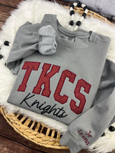 Load image into Gallery viewer, The King’s Christian School TKCS Knights Sweatshirt – Custom Embroidered School Spirit Crewneck