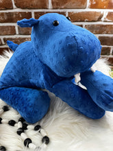 Load image into Gallery viewer, 2lbs -15lbs Weighted Hippo Stuffed Minky Animal Lap Pad -for Comfort, Special Needs, Sleep, Anxiety and Stress Relief - Custom Made