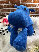 Load image into Gallery viewer, 2lbs -15lbs Weighted Hippo Stuffed Minky Animal Lap Pad -for Comfort, Special Needs, Sleep, Anxiety and Stress Relief - Custom Made