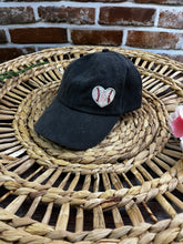 Load image into Gallery viewer, **Baseball Mom Hat Personalized Glitter Heart Cap Custom Name Number Adams Soft Ponytail Trucker Ollie Retro Adjustable Game Day Gift**