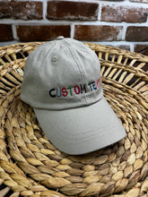 Load image into Gallery viewer, Custom Text *** Embroidered Hat Personalized Text Font Thread Color Adjustable Adams Dad Ponytail Trucker Cap Gift Business Logo Sports Team Name**