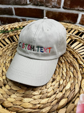 Load image into Gallery viewer, Custom Text *** Embroidered Hat Personalized Text Font Thread Color Adjustable Adams Dad Ponytail Trucker Cap Gift Business Logo Sports Team Name**