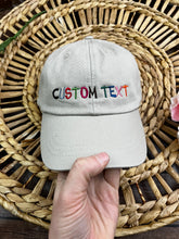 Load image into Gallery viewer, Custom Text *** Embroidered Hat Personalized Text Font Thread Color Adjustable Adams Dad Ponytail Trucker Cap Gift Business Logo Sports Team Name**