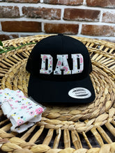 Load image into Gallery viewer, **Dad Mom Pop Embroidered Hat Custom Name Text Gift Swaddle Hospital Blanket Keepsake Newborn Baby Announcement Adjustable Cap Personalized**