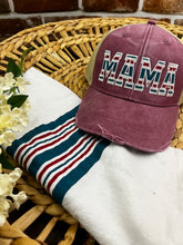 Load image into Gallery viewer, MAMA, Dad Mom Pop Embroidered Hat Custom Name Text Gift Swaddle Hospital Blanket Keepsake Newborn Baby Announcement Adjustable Cap Personalized**
