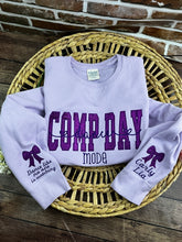 Load image into Gallery viewer, **Comp Day Dance Mode Glitter Embroidered Sweatshirt | Custom Dance Crew Shirt | Competition Day Gift | Personalized Dance Team Apparel**
