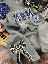 Load image into Gallery viewer, **Custom Gymnastics Mom Sweatshirt Embroidered Appliqué Leotard Memory Shirt Comfort Colors Jerzees Personalized Gift Cheer Dance Sports**