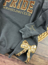 Load image into Gallery viewer, Custom PRIDE Wrestling Club Sweatshirt with Sequins | Personalized Team Spirit Shirt | Optional Sleeve Embroidery | Comfort Colors or Jerzees