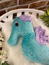 Load image into Gallery viewer, 2lbs -8lbs Weighted  Sea Horse Stuffed Minky Animal Plushie Lap Pad -for Comfort, Special Needs, Sleep, Anxiety and Stress Relief - Custom Made