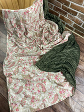 Load image into Gallery viewer, Rose Paisley Calico- Weighted Blanket or Lap Pad Cotton Fabric - Toddler, Child, Teen, Adult -Dot Minky - Anxiety, Sleep.