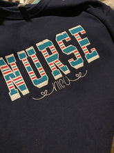 Load image into Gallery viewer, BULK ORDER of 10 or more - Nurse sweatshirt from Baby  - Hospital Blanket - Labor and Delivery RN NICU - Fabric Keepsake Sweatshirts - Applique