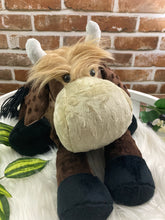 Load image into Gallery viewer, 2lbs -10lbs Weighted Highland Cow Stuffed Minky Animal Lap Pad -for Comfort,  Anxiety and Stress Relief - Custom Made