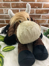 Load image into Gallery viewer, 2lbs -10lbs Weighted Highland Cow Stuffed Minky Animal Lap Pad -for Comfort,  Anxiety and Stress Relief - Custom Made