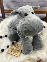 Load image into Gallery viewer, 2lbs -15lbs Weighted Hippo Stuffed Minky Animal Lap Pad -for Comfort, Special Needs, Sleep, Anxiety and Stress Relief - Custom Made