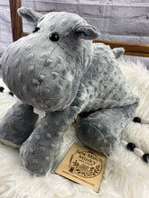 Load image into Gallery viewer, 2lbs -15lbs Weighted Hippo Stuffed Minky Animal Lap Pad -for Comfort, Special Needs, Sleep, Anxiety and Stress Relief - Custom Made