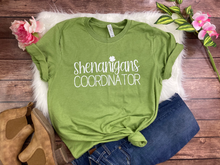 Load image into Gallery viewer, Shenanigans Coordinator T-Shirt - Funny Bella Canvas Tee - Humor Graphic Shirt - Party Planner Gift - Quirky Casual Top