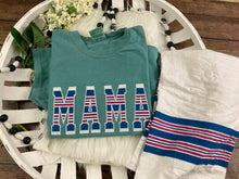 Load image into Gallery viewer, MAMA Hospital Swaddle Blanket - Comfort and Style with Custom Appliqué Apparel / Daddy / Grandma - Fabric Keepsake Sweatshirt Embroidered