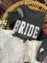 Load image into Gallery viewer, Custom Memory Keepsake BRIDE, Custom name, or WIFE Shirt Wedding Dress Appliqué Personalized Sweatshirt Anniversary Gift Clothing