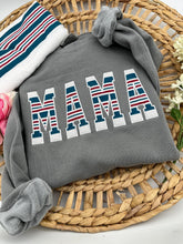 Load image into Gallery viewer, MAMA Hospital Swaddle Blanket - Comfort and Style with Custom Appliqué Apparel / Daddy / Grandma - Fabric Keepsake Sweatshirt Embroidered