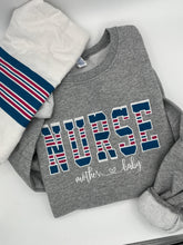 Load image into Gallery viewer, Nurse Mother - Mom Baby Sweatshirt from Baby Hospital Swaddle Blanket - RN Labor Delivery Licensed Practical, CNA - Fabric Keepsake