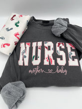 Load image into Gallery viewer, Nurse Mother - Mom Baby Sweatshirt from Baby Hospital Swaddle Blanket - RN Labor Delivery Licensed Practical, CNA - Fabric Keepsake