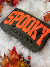 Load image into Gallery viewer, Spooky Season Halloween Sweatshirt – Orange Sequin Appliqué "SPOOKY" with Bats & Embroidered Detail | Jerzees or Comfort Colors Crewneck
