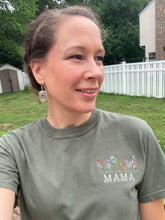Load image into Gallery viewer, Wildflowers - Floral Mama Embroidered Shirt - Mom - Grammy - Comfort Colors Embroidered - Mommy
