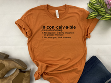 Load image into Gallery viewer, Inconceivable Princess Bride T-Shirt - Funny Movie Quote Tee - Bella Canvas Unisex Shirt - Iconic 80s Film Gift - Casual Graphic Top