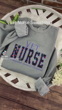 Load and play video in Gallery viewer, Vet NURSE Embroidered Sweatshirt - Rainbow paw Prints 🐾 , Applique